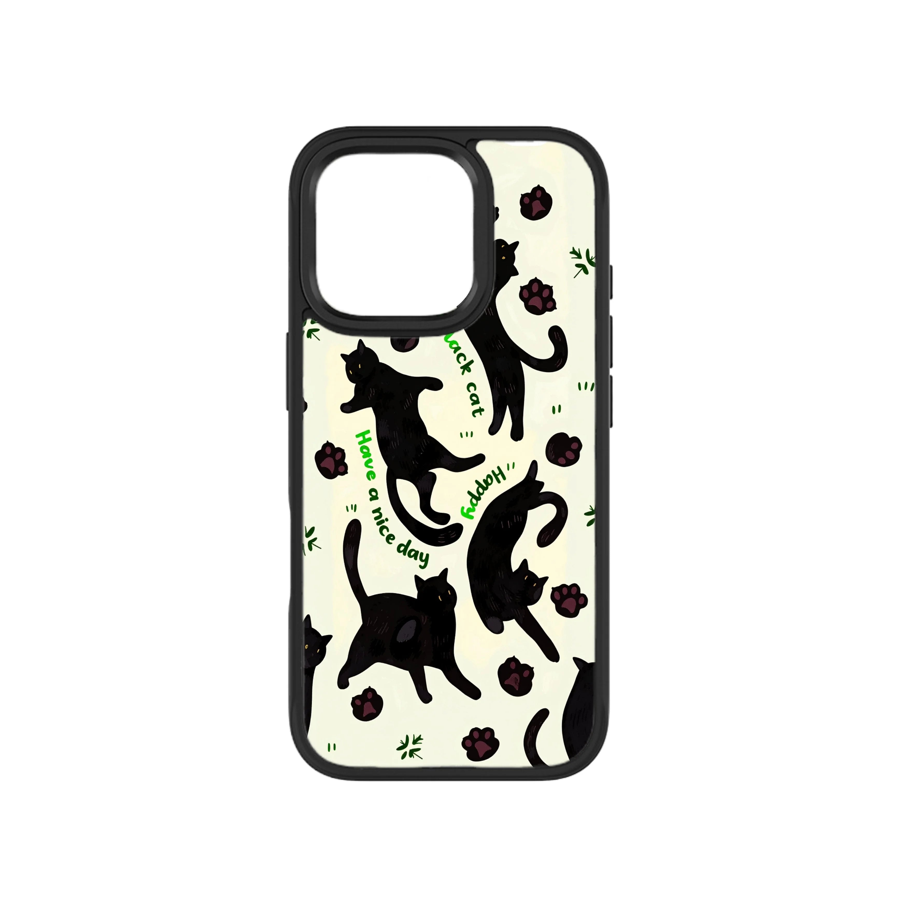 MagSnap magnetic phone case with lucky black cat charm artwork