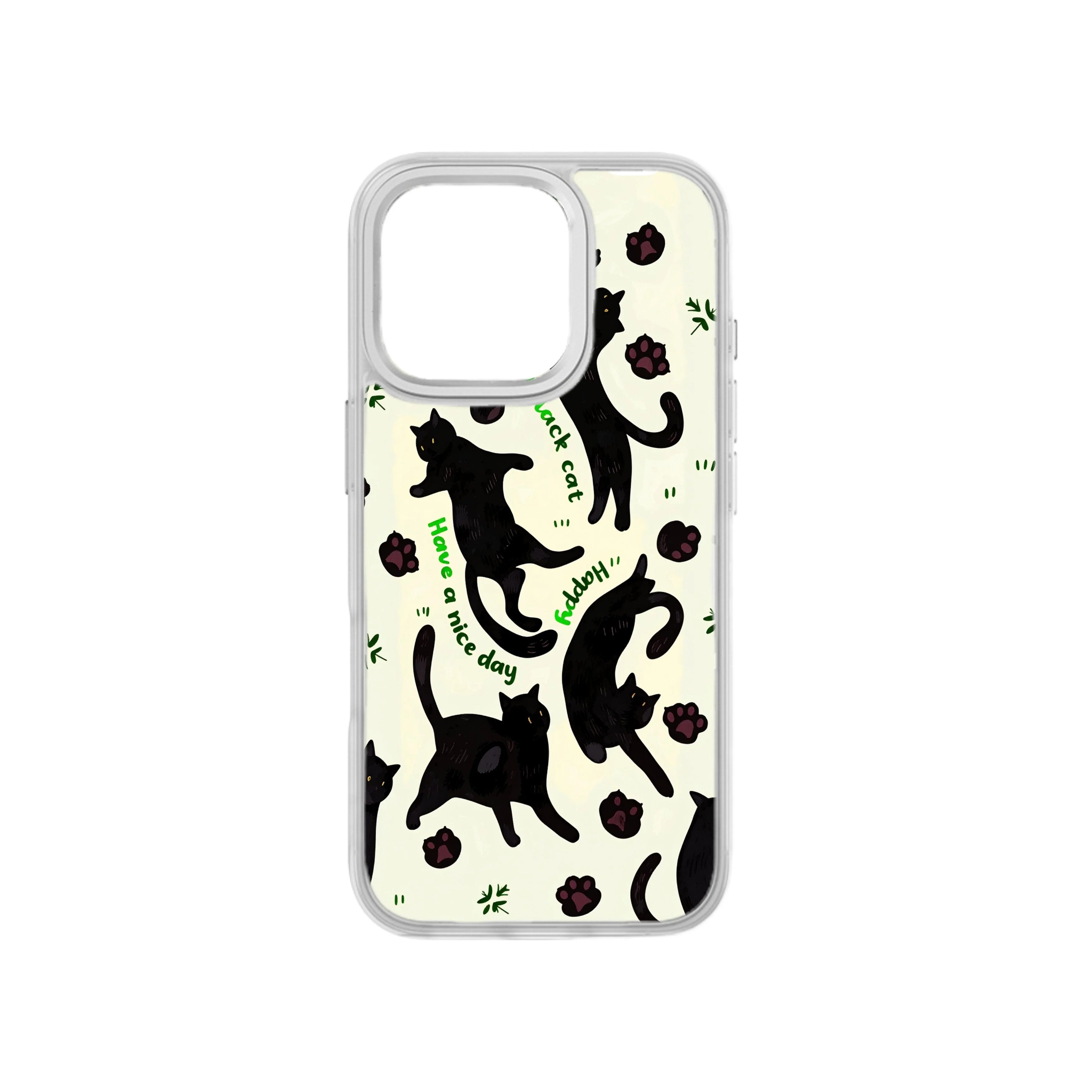 MagSnap magnetic phone case with lucky black cat charm artwork