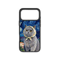 MagSnap magnetic phone case with midnight starry cat celestial artwork
