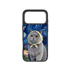 MagSnap magnetic phone case with midnight starry cat celestial artwork