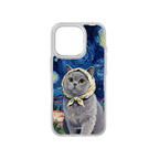 MagSnap magnetic phone case with midnight starry cat celestial artwork