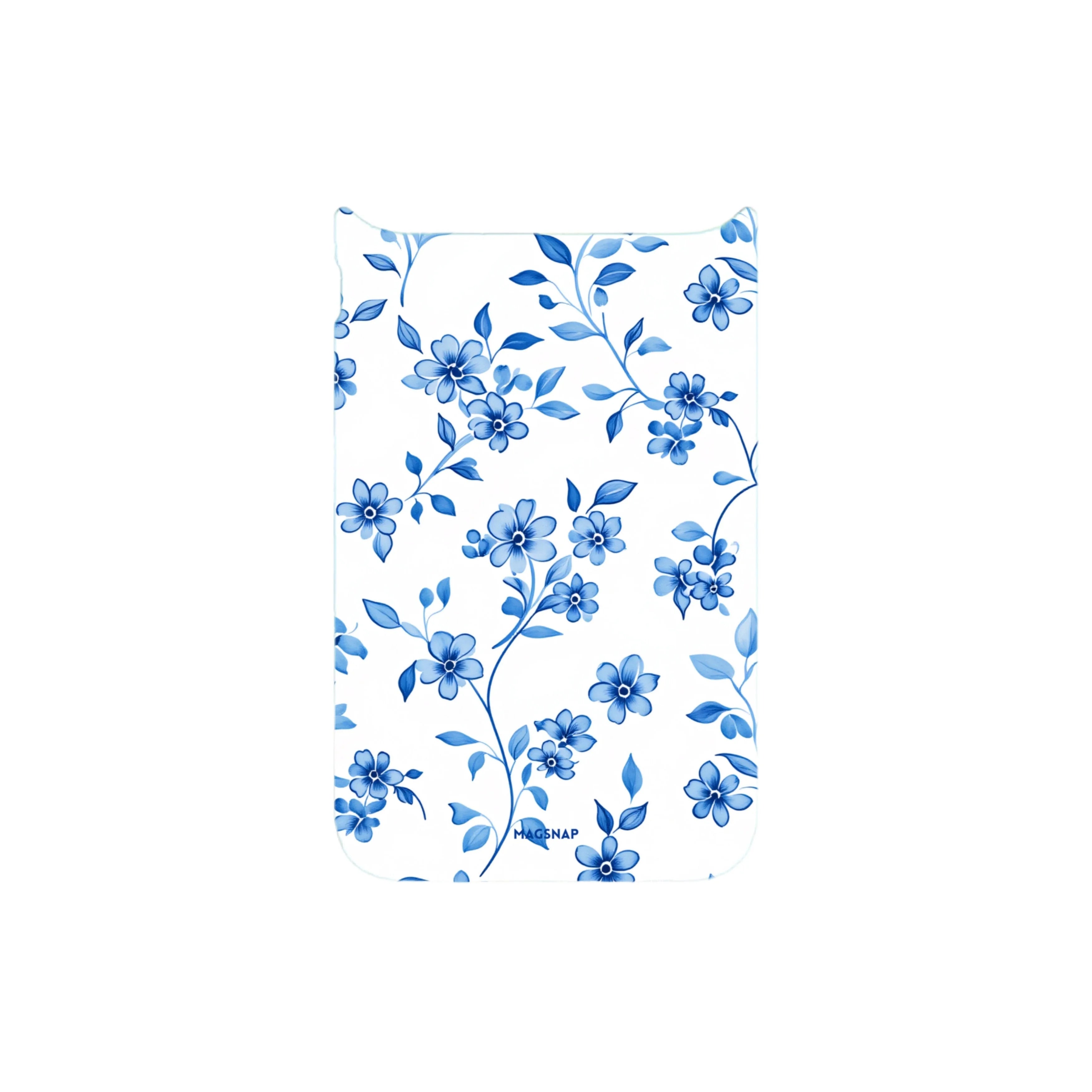 MagSnap magnetic phone case with delicate blue floral porcelain-style artwork