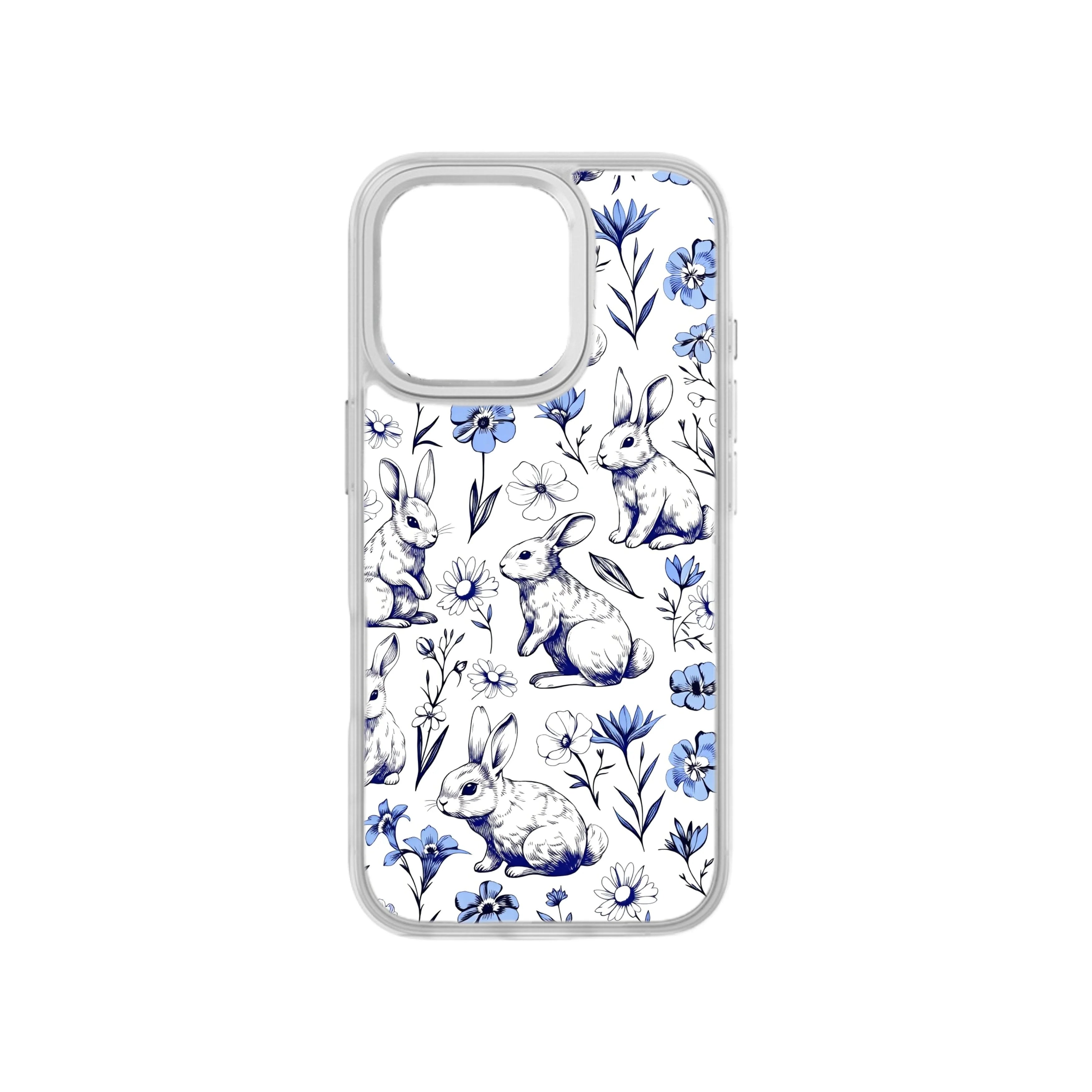 MagSnap magnetic phone case with pastel bunny garden cute artwork