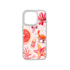 MagSnap magnetic phone case with pink starfish and jellyfish sea life artwork