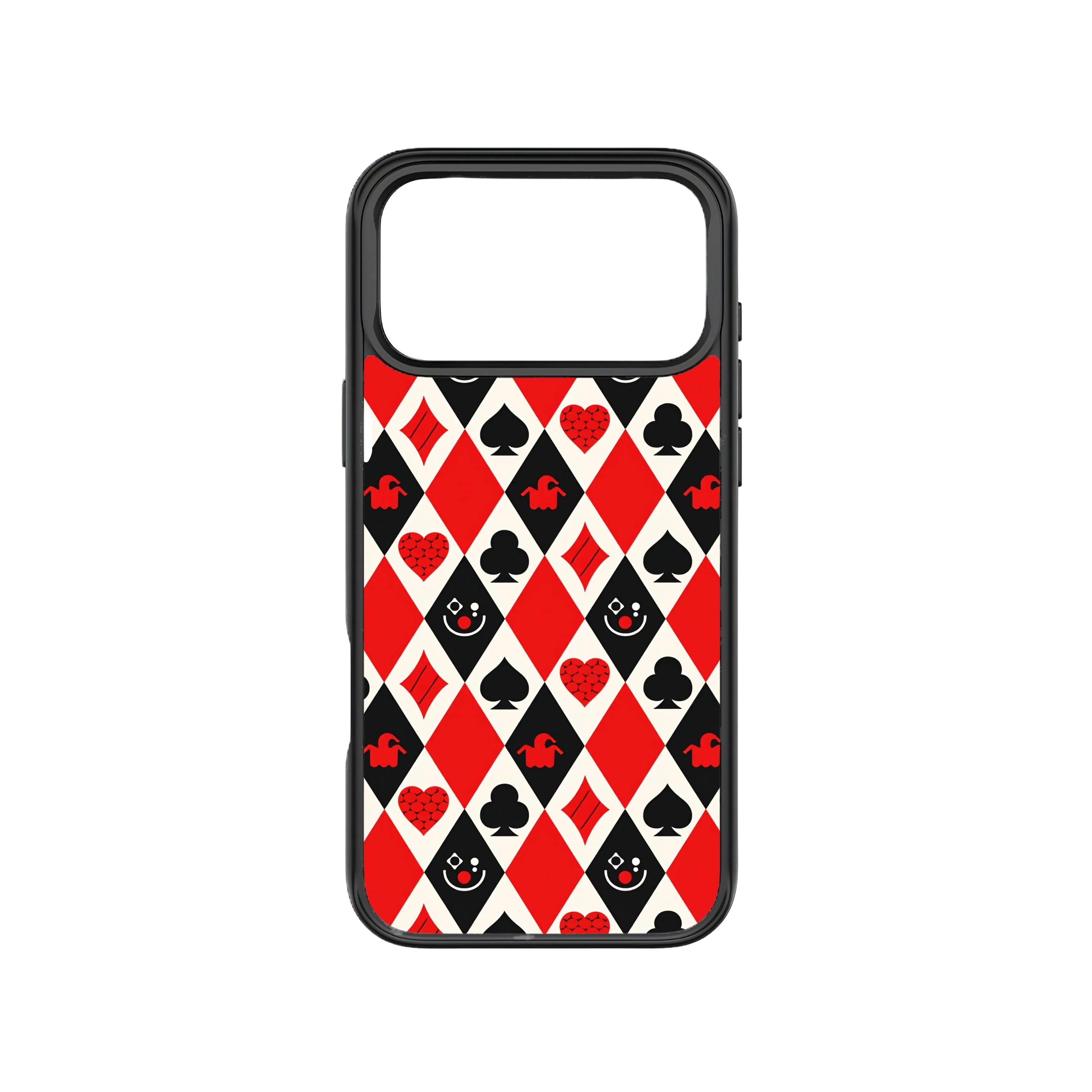 MagSnap magnetic phone case with red harlequin geometric checker pattern