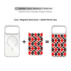 MagSnap magnetic phone case with red harlequin geometric checker pattern