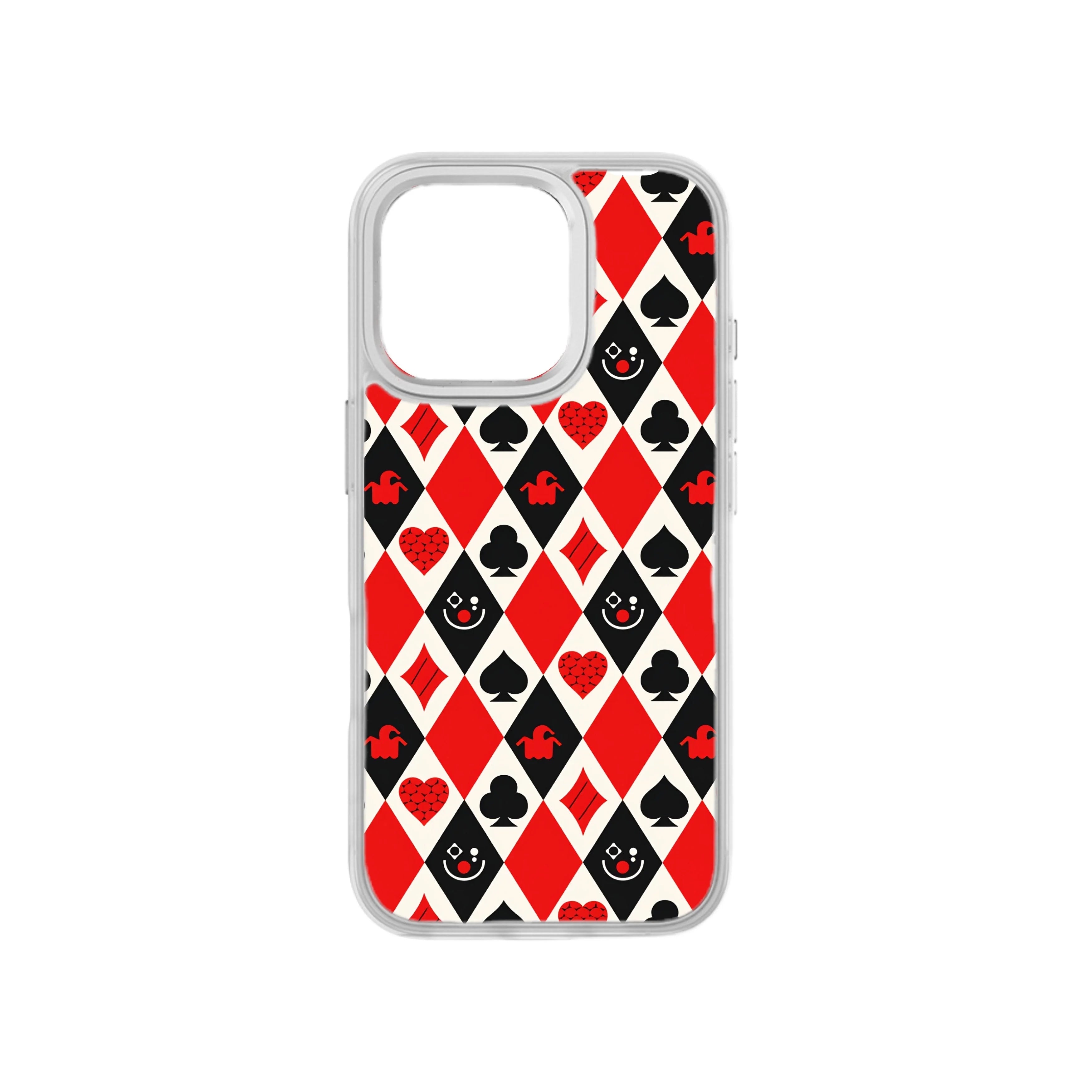 MagSnap magnetic phone case with red harlequin geometric checker pattern