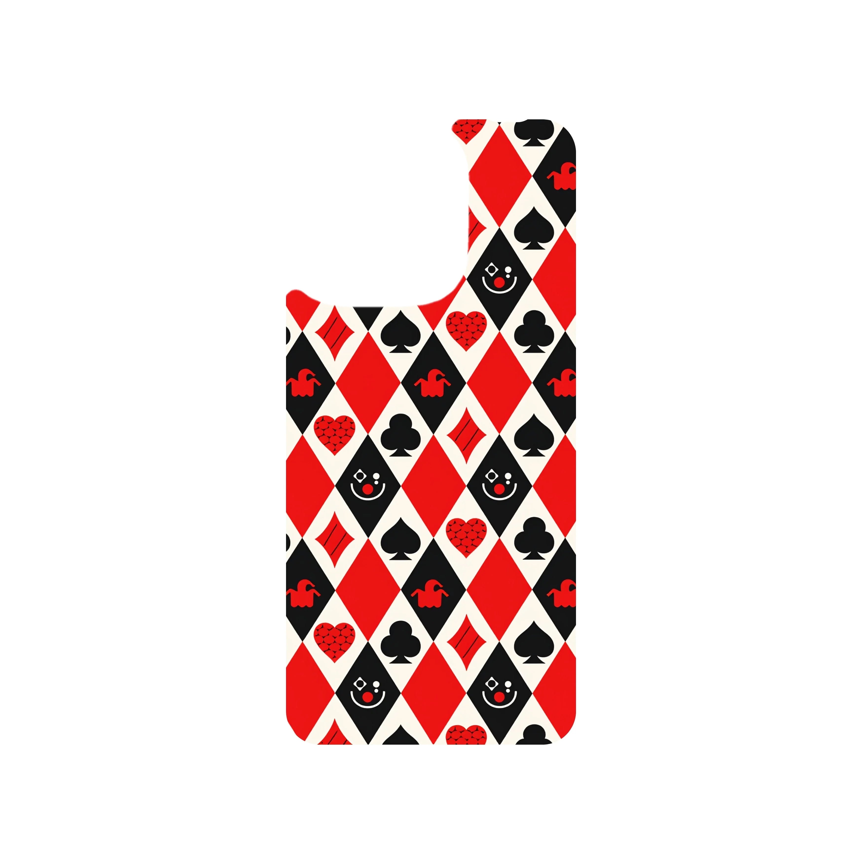 MagSnap magnetic phone case with red harlequin geometric checker pattern