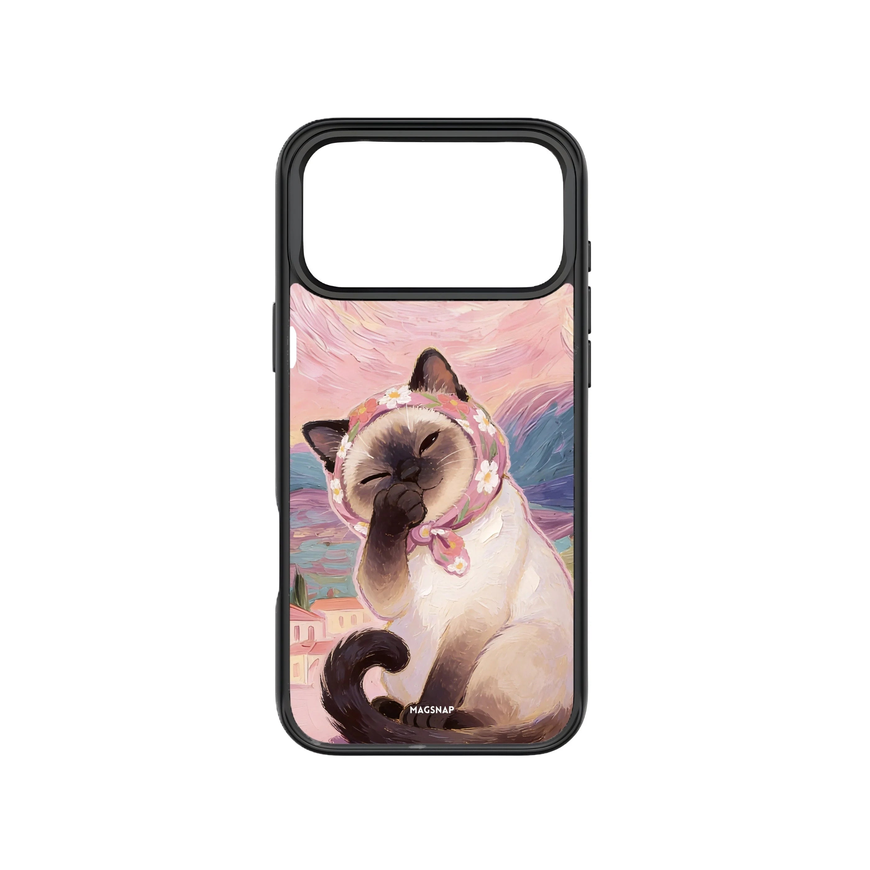 MagSnap magnetic phone case with rose sky dreamy cat artwork