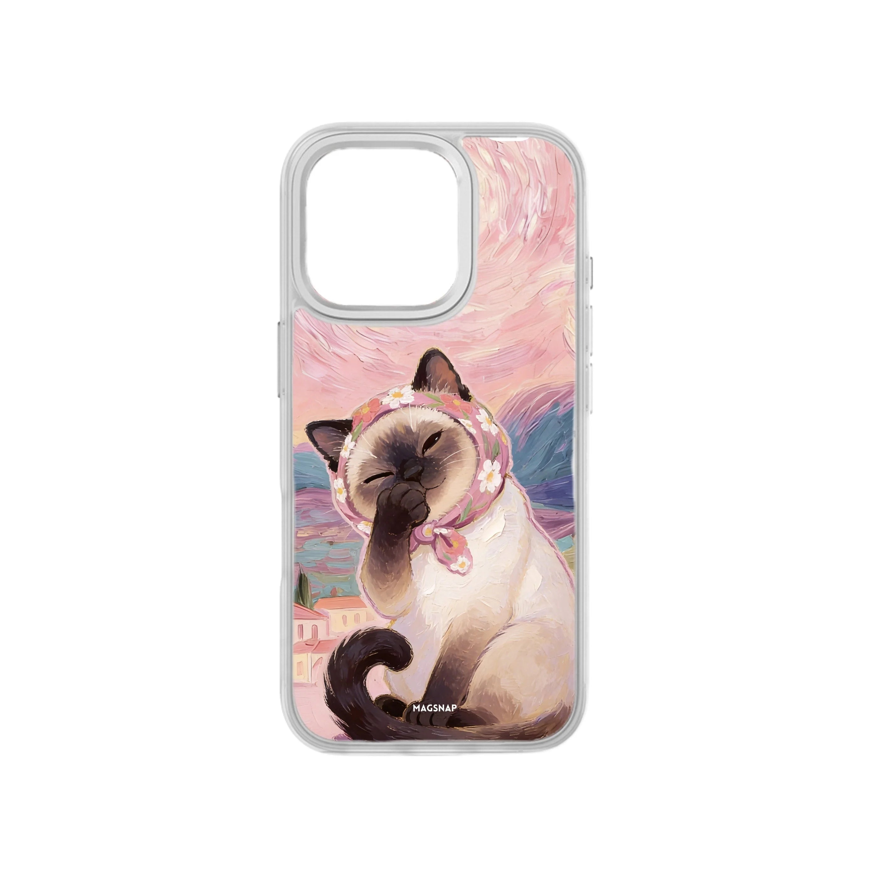 MagSnap magnetic phone case with rose sky dreamy cat artwork