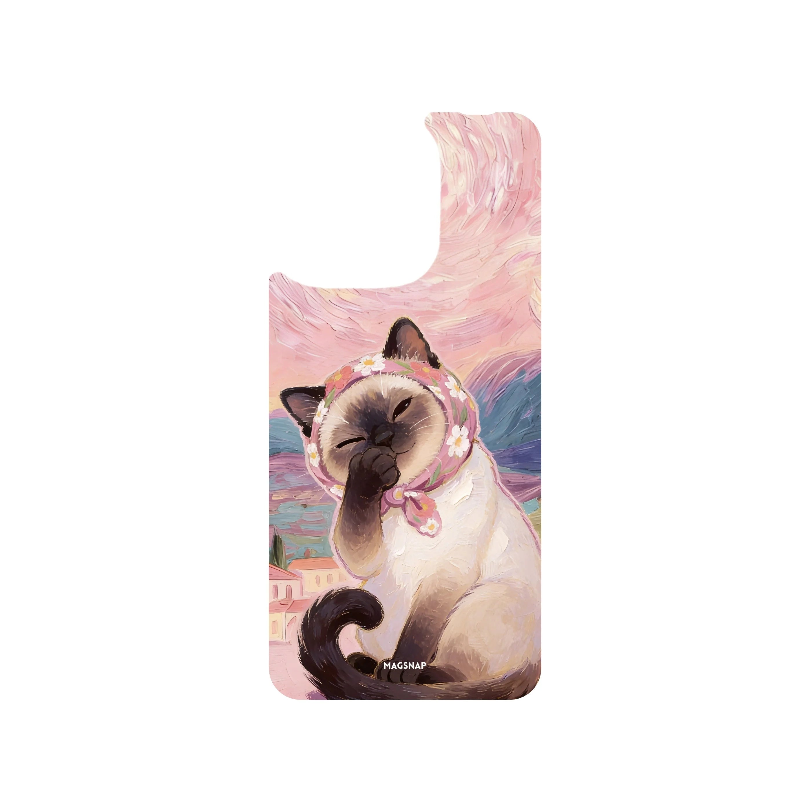 MagSnap magnetic phone case with rose sky dreamy cat artwork