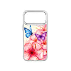 MagSnap magnetic phone case with soft summer butterfly and floral garden artwork