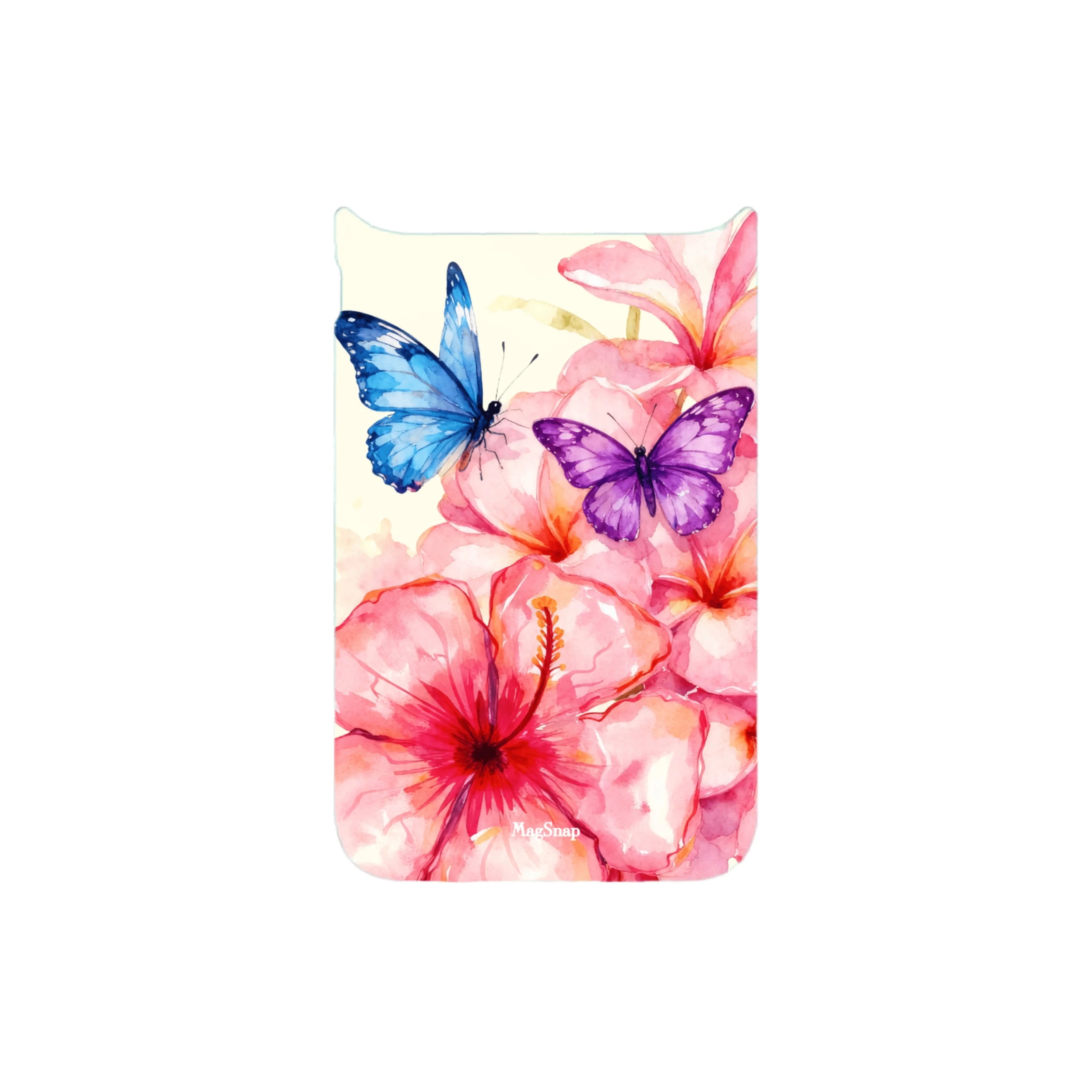 MagSnap magnetic phone case with soft summer butterfly and floral garden artwork