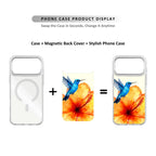 MagSnap magnetic phone case with tropical hummingbird and floral botanical artwork