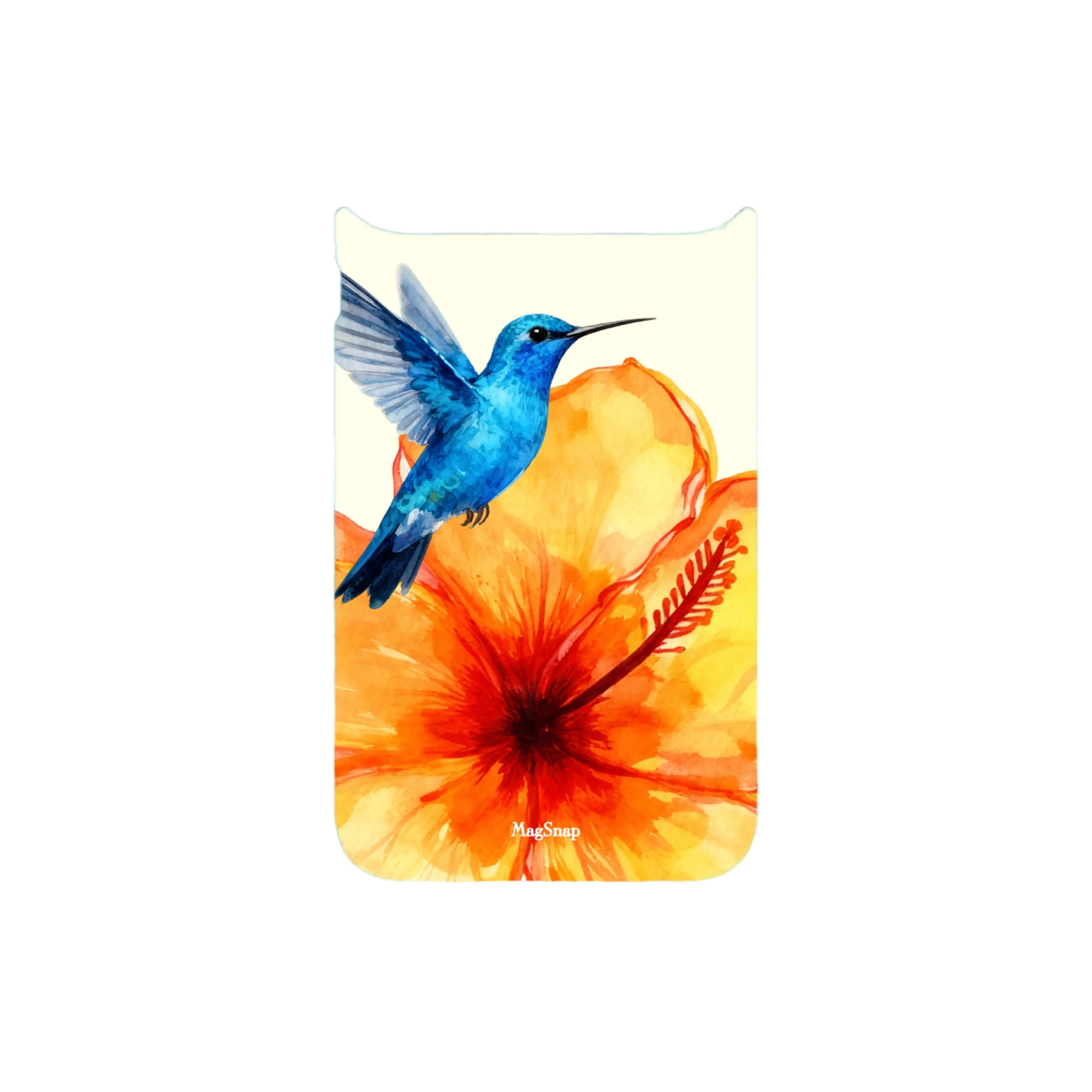 MagSnap magnetic phone case with tropical hummingbird and floral botanical artwork