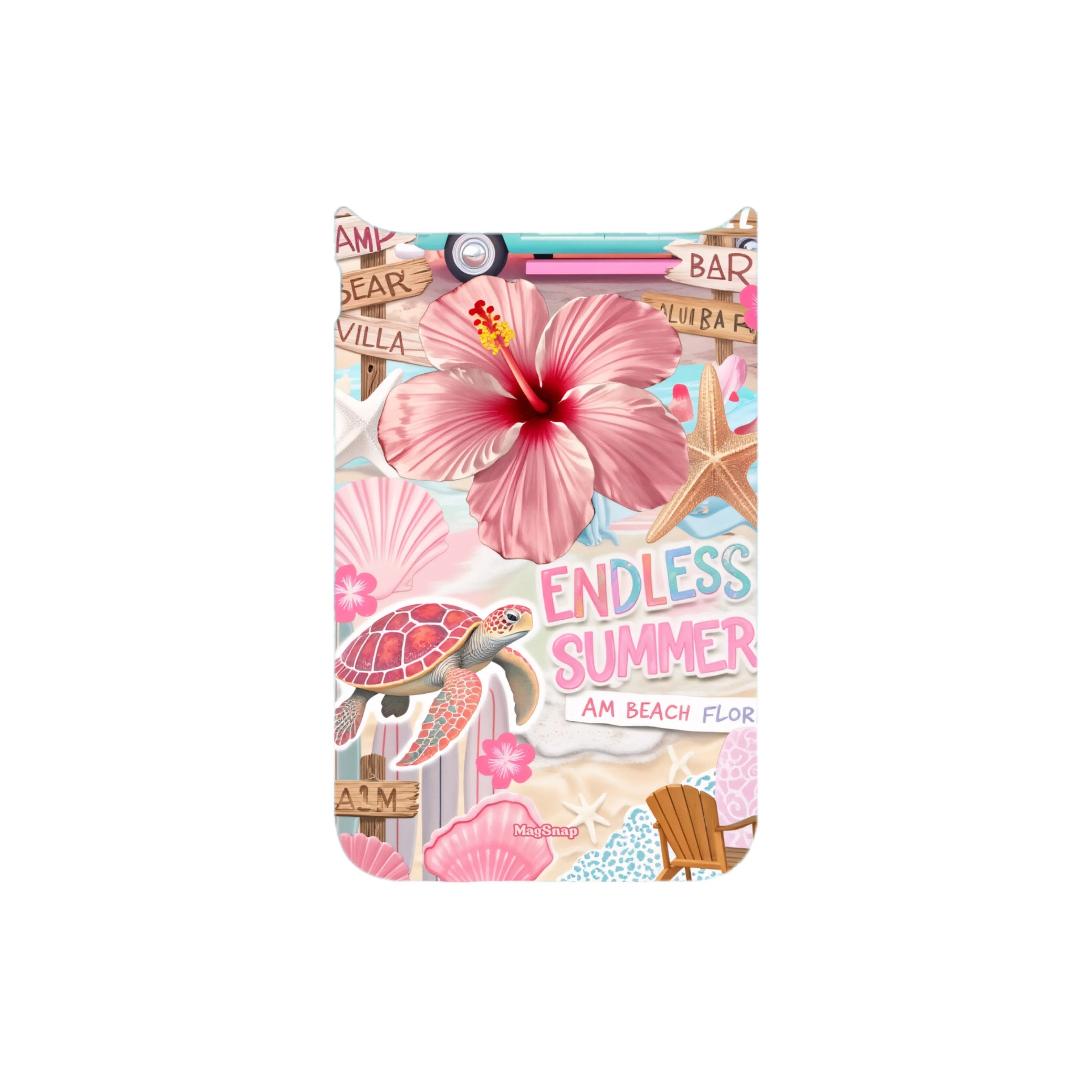 MagSnap magnetic phone case with tropical paradise resort-inspired artwork