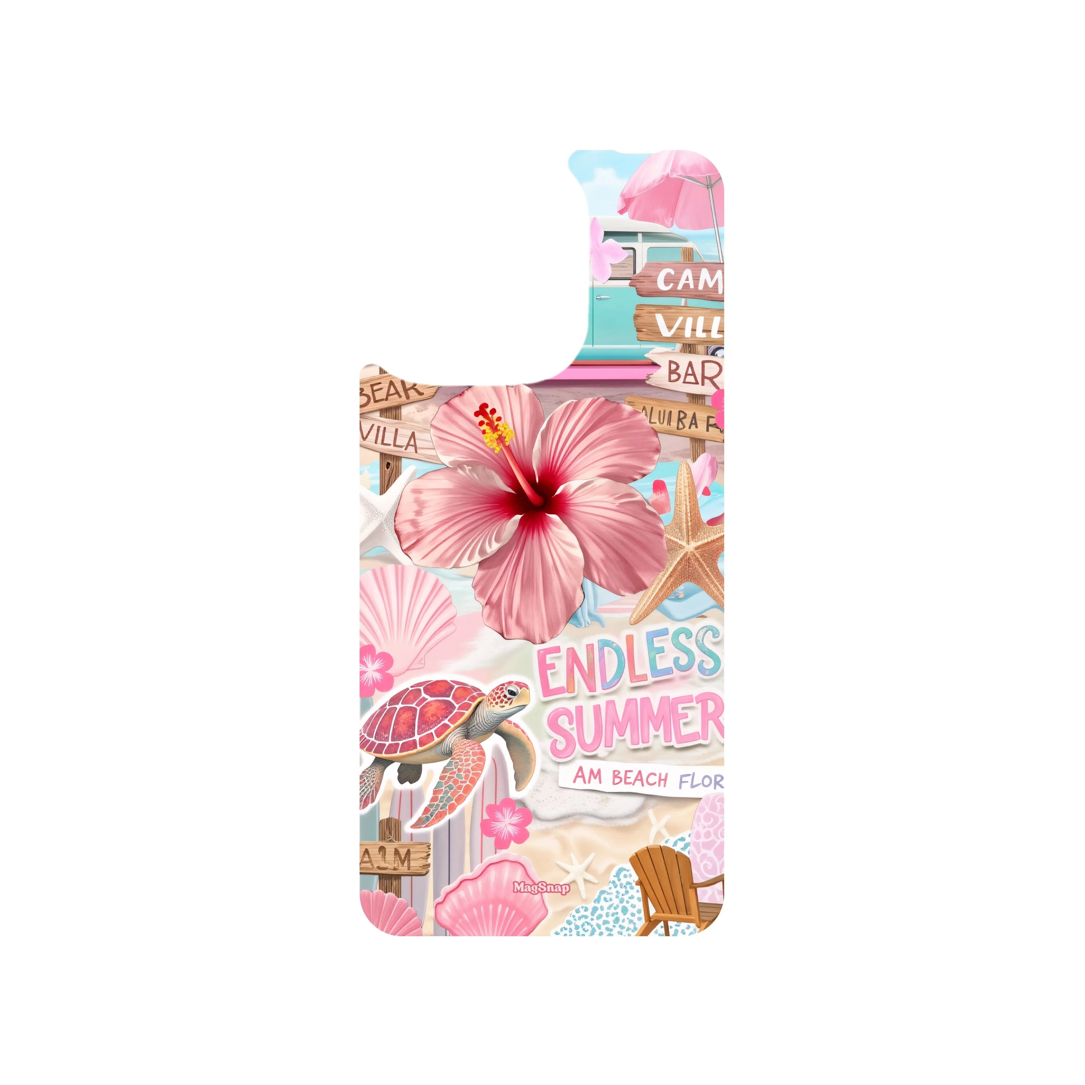 MagSnap magnetic phone case with tropical paradise resort-inspired artwork