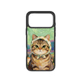 MagSnap magnetic phone case with verdant orchard cat botanical artwork