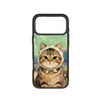 MagSnap magnetic phone case with verdant orchard cat botanical artwork