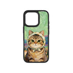 MagSnap magnetic phone case with verdant orchard cat botanical artwork