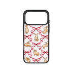 MagSnap magnetic phone case with pink ribbon bunny coquette artwork