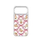 MagSnap magnetic phone case with pink ribbon bunny coquette artwork