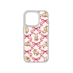 MagSnap magnetic phone case with pink ribbon bunny coquette artwork
