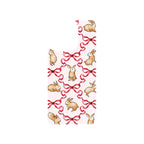 MagSnap magnetic phone case with pink ribbon bunny coquette artwork