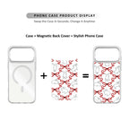 MagSnap magnetic phone case with white ribbon bunny soft coquette design
