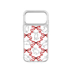 MagSnap magnetic phone case with white ribbon bunny soft coquette design