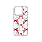 MagSnap magnetic phone case with white ribbon bunny soft coquette design
